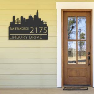 Personalized San Francisco City Skyline Metal Address Sign House Number Plaque Realtor Closing Gift Custom Metal Sign3