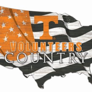 Tennessee Vols USA Country Flag Metal Sign University of Tennessee Signs Gift for Fans Custom Metal Signs