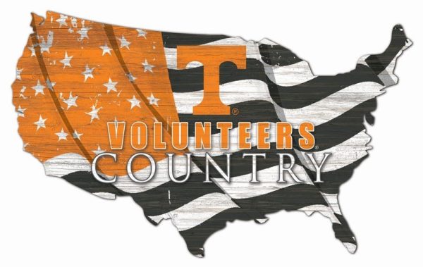 Tennessee Vols USA Country Flag Metal Sign University of Tennessee Signs Gift for Fans Custom Metal Signs