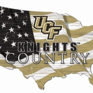 DINOZOZO UCF Knights USA Country Flag Team Metal Sign University of Central Florida Athletics Signs Gift for Fans Custom Metal Signs