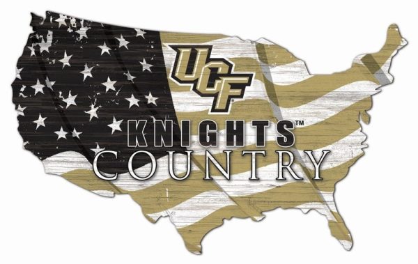 DINOZOZO UCF Knights USA Country Flag Team Metal Sign University of Central Florida Athletics Signs Gift for Fans Custom Metal Signs