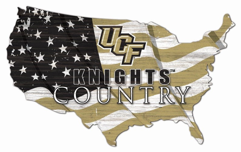 UCF Knights USA Country Flag Team Metal Sign University of Central Florida Athletics Signs Gift for Fans Custom Metal Signs