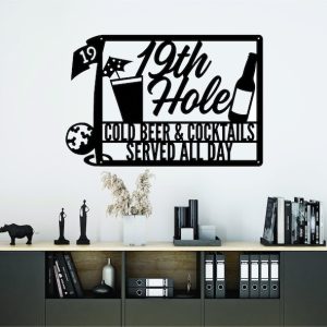 DINOZOZO 19th Hole Golfing Bar Golf Custom Metal Signs