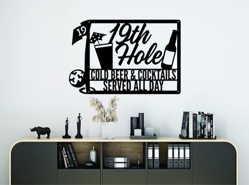 DINOZOZO 19th Hole Golfing Bar Golf Custom Metal Signs