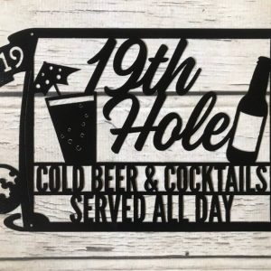 DINOZOZO 19th Hole Golfing Bar Golf Custom Metal Signs2