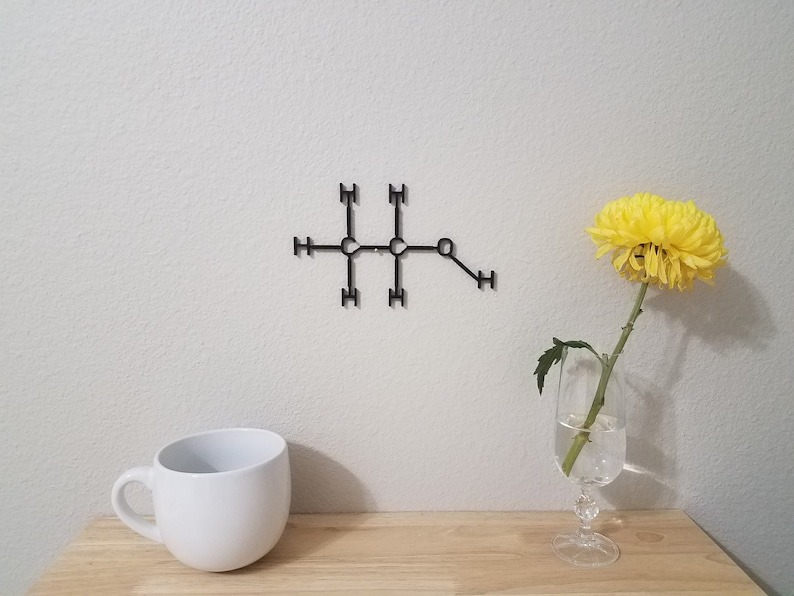 DINOZOZO Alcohol Molecule Science Art Chemistry Art Custom Metal Signs