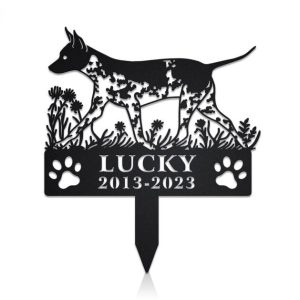 DINOZOZO American Hairless Terrier Dog Grave Marker Garden Stakes Dog Sympathy Gift Cemetery Decor Memorial Custom Metal Signs2