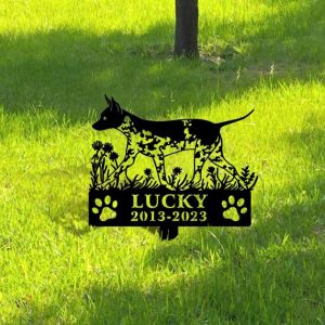 DINOZOZO American Hairless Terrier Dog Grave Marker Garden Stakes Dog Sympathy Gift Cemetery Decor Memorial Custom Metal Signs4