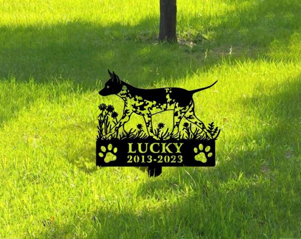 DINOZOZO American Hairless Terrier Dog Grave Marker Garden Stakes Dog Sympathy Gift Cemetery Decor Memorial Custom Metal Signs