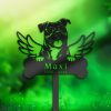 DINOZOZO American Pit Bull Dog Grave Marker Garden Stakes Dog Memorial Gift Cemetery Decor Custom Metal Signs2
