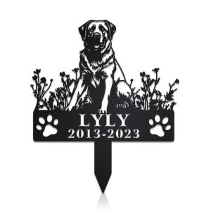 DINOZOZO Anatolian Shepherd Dog Grave Marker Garden Stakes Dog Sympathy Gift Cemetery Decor Memorial Custom Metal Signs3