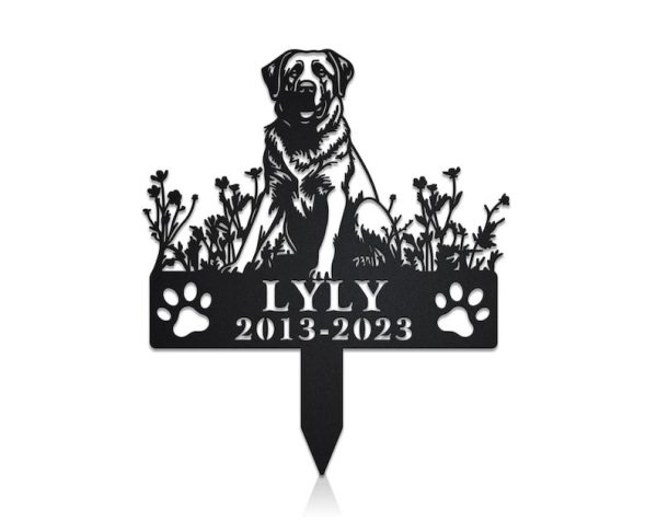 DINOZOZO Anatolian Shepherd Dog Grave Marker Garden Stakes Dog Sympathy Gift Cemetery Decor Memorial Custom Metal Signs