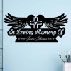 DINOZOZO Angel Wings Cross Mom Dad Grave Marker Memorial Stake Sympathy Gifts Custom Metal Signs2
