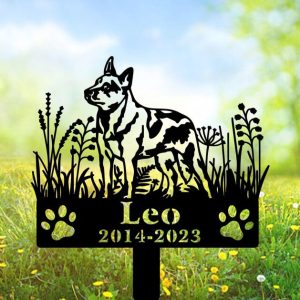 DINOZOZO Australian Cattle Dog Grave Marker Garden Stakes Dog Sympathy Gift Cemetery Decor Memorial Custom Metal Signs3
