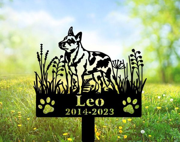 DINOZOZO Australian Cattle Dog Grave Marker Garden Stakes Dog Sympathy Gift Cemetery Decor Memorial Custom Metal Signs