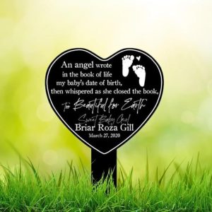 DINOZOZO Baby Grave Marker Miscarriage Gifts Pregnancy Loss Gifts Baby Remembrance Memorial Stake Sympathy Gifts Custom Metal Signs2