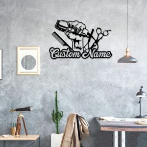 DINOZOZO Barber Shop Decor Wall Hanging Hair Stylist Business Custom Metal Signs3