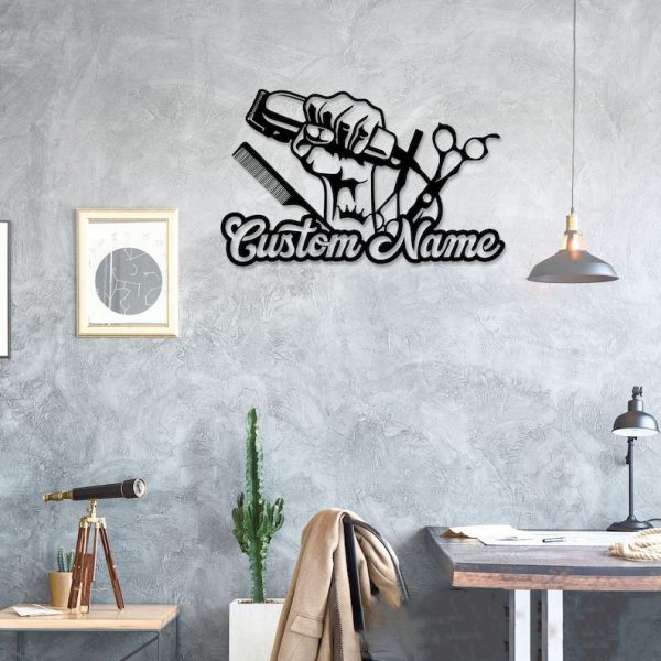 DINOZOZO Barber Shop Decor Wall Hanging Hair Stylist Business Custom Metal Signs