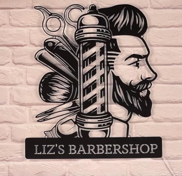 DINOZOZO Barber Shop Hairstylist Sign Business Custom Metal Signs