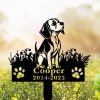 DINOZOZO Beagle Dog Grave Marker Garden Stakes Dog Sympathy Gift Cemetery Decor Memorial Custom Metal Signs