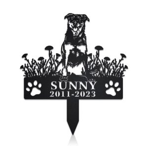 DINOZOZO Beauceron Dog Grave Marker Garden Stakes Dog Sympathy Gift Cemetery Decor Memorial Custom Metal Signs2