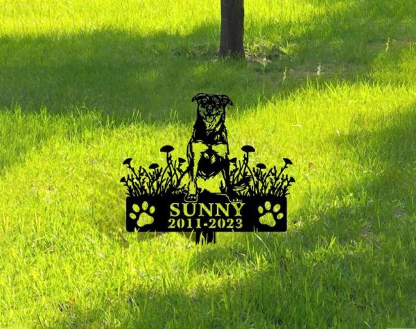DINOZOZO Beauceron Dog Grave Marker Garden Stakes Dog Sympathy Gift Cemetery Decor Memorial Custom Metal Signs