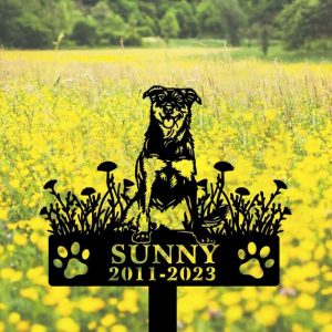 DINOZOZO Beauceron Dog Grave Marker Garden Stakes Dog Sympathy Gift Cemetery Decor Memorial Custom Metal Signs4