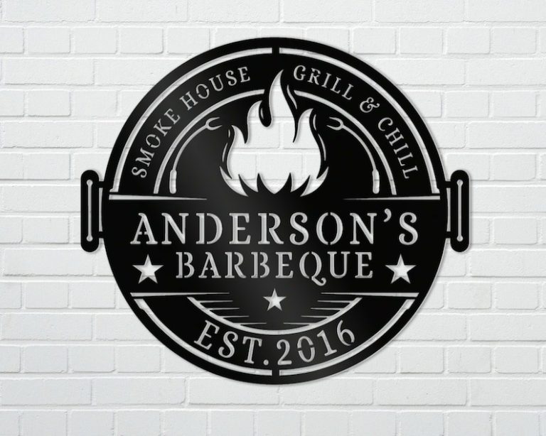 Personalized Barbeque Metal Sign - Gift Idea For Barbeque Lovers - Grilling & Chilling, Best In Town Robert's Barbeque