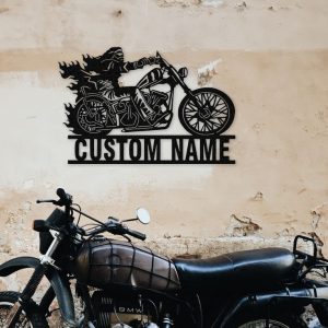 DINOZOZO Biker Name Man Cave Motorbike Custom Metal Signs2