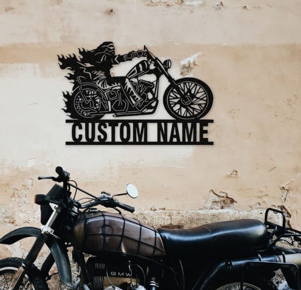 DINOZOZO Biker Name Man Cave Motorbike Custom Metal Signs