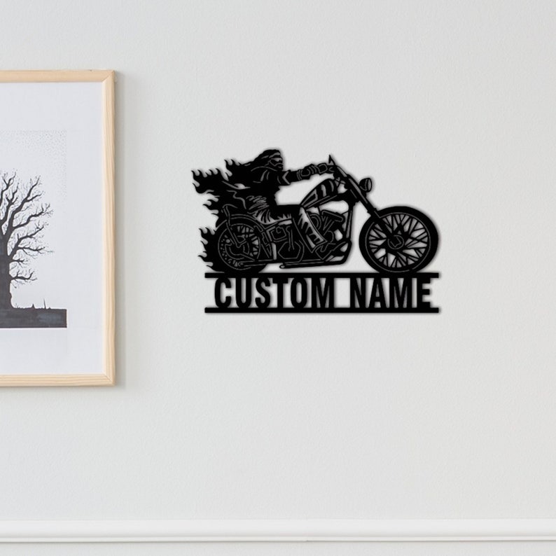 DINOZOZO Biker Name Man Cave Motorbike Custom Metal Signs3
