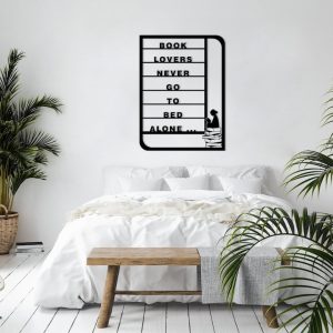 DINOZOZO Book Lovers Never Go To Bed Alone Custom Metal Signs