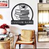 DINOZOZO Book and Cup of Tea Wall Art Author Custom Metal Signs