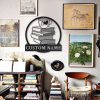 DINOZOZO Book and Cup of Tea Wall Art Author Custom Metal Signs2