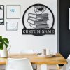 DINOZOZO Book and Cup of Tea Wall Art Author Custom Metal Signs3