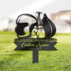 DINOZOZO Boxing Boxer Grave Marker Memorial Sign with Stake Sympathy Gifts for Loss of Loved One Custom Metal Signs2