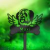 DINOZOZO Briard Dog Grave Marker Garden Stakes Dog Memorial Gift Cemetery Decor Custom Metal Signs