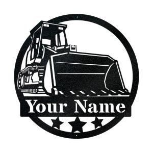 DINOZOZO Bulldozer Truck Dozer Diesel Construction Vehicle Business Custom Metal Signs