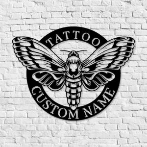 DINOZOZO Butterfly Tattoo Ink Studio Business Custom Metal Signs3