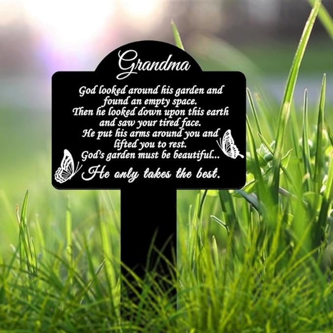 DINOZOZO Butterfly Those We Love Dont Go Away Grave Marker Memorial Stake Sympathy Gifts Custom Metal Signs