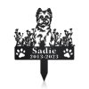 DINOZOZO Cairn Terrier Dog Grave Marker Garden Stakes Dog Sympathy Gift Cemetery Decor Memorial Custom Metal Signs