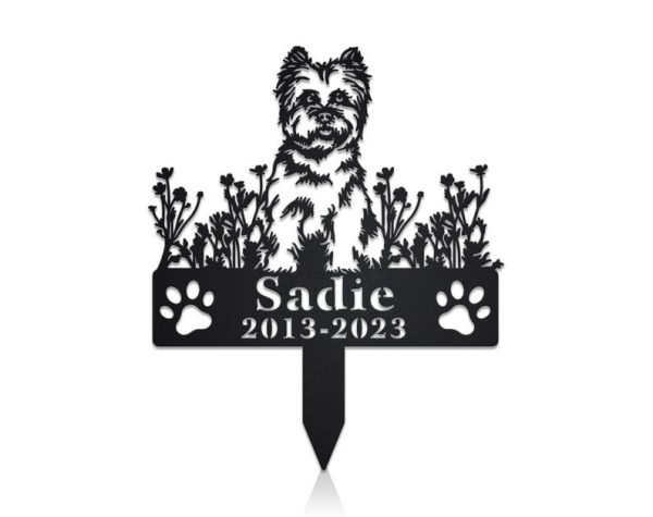 DINOZOZO Cairn Terrier Dog Grave Marker Garden Stakes Dog Sympathy Gift Cemetery Decor Memorial Custom Metal Signs