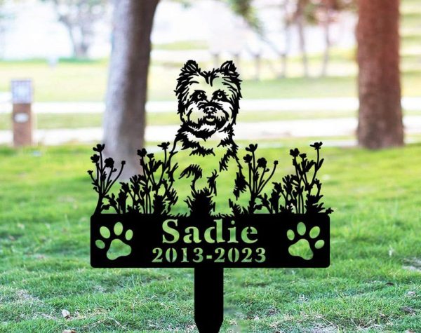 DINOZOZO Cairn Terrier Dog Grave Marker Garden Stakes Dog Sympathy Gift Cemetery Decor Memorial Custom Metal Signs