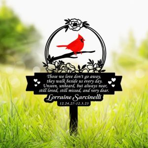 DINOZOZO Cardinals Mom Dad Grave Marker Those We Love Dont Go Away Memorial Stake Sympathy Gifts Custom Metal Signs
