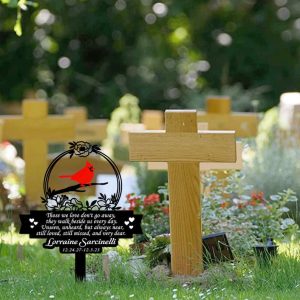 DINOZOZO Cardinals Mom Dad Grave Marker Those We Love Dont Go Away Memorial Stake Sympathy Gifts Custom Metal Signs2