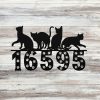 DINOZOZO Cat Paw Address Sign House Number Plaque Custom Metal Signs2