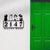 DINOZOZO Cat with Christmas Hat Address Sign House Number Plaque Custom Metal Signs2