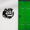 DINOZOZO Cat with Tropical Flower Address Sign House Number Plaque Custom Metal Signs2