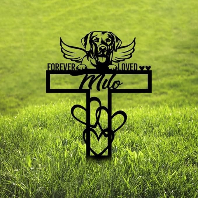 DINOZOZO Chesapeake Bay Retriever Dog Grave Marker Garden Stakes Dog Memorial Gift Cemetery Decor Custom Metal Signs2