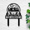 DINOZOZO Class A Motorhomes Happy Campers Sign with Stake Camper RV Decor Camping Custom Metal Signs